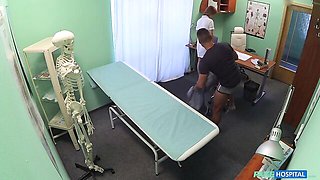 Athletic patient fucked a fake nurse in the doggy style as she likes