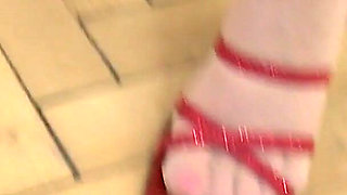 Horny Mature Redhead Charlena Plays with Her Pussy on the Couch