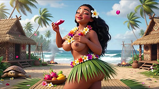 Moana Pleasant Village Daily Nude Routine Beach Lagoon Fruits All Fours With Tattooed Men