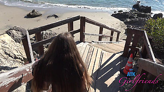 Amateur Model BTS car fun and vacation and massive foreplay in the car warming your cock up for later POV