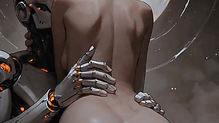 Sensual Love Between a Woman and a Robot in the Depths of Space