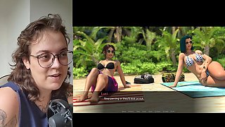 Girl with glasses, futa, visual novel game