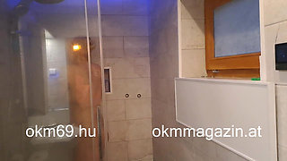 Vicky Wilfing masturbates in the shower.