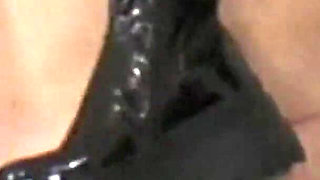 Mistress Cleo Stomps on the Table Until the Slave Orgasms!