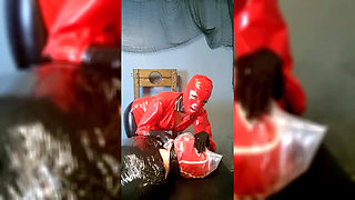Extreme Breathplay on Mummified Slave in Latex