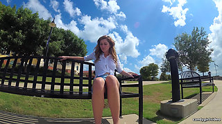 Skye Blue - Pink Micro Thong up the Skirt