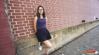 German Scout - Tiny Shy Asian Girl Krys Sunshine Pick up for First Casting Fuck