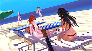 Genshin Impact - Genshin Girls in Hilichurl Beach Camp - Rough Sex - 3D Hentai Animations