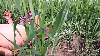 Desi village Bhabhi pisses and fingers her pussy outdoors, then takes brother-in-law's thick cock in her ass