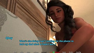 Hot Stepmom Masturbates with Dildo in Bedroom While Stepson Watches - Big Tits MILF Moaning