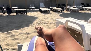 Gorgeous Amateur MILFs Nude Beach Voyeur Close Up Pussy