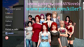 Brunette with big tits gets wild in an adult visual novel with small tits action