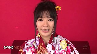 Wild JAV Beauty Chiharu Gives Blowjob Gets Fucked In Kimono