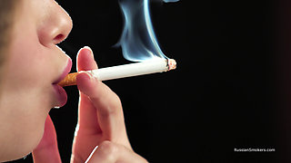 Ultra HD Russian Beauty Smoking Cigarette Seaside
