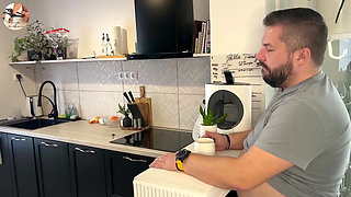 Amateur MILF needed some cream for her coffee so she milked her husband