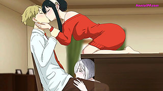 Two Girls, One Desk, Infinite Positions - Fiona and Yor Share Loid's Cock