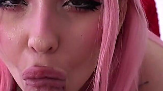 Pink-haired Nika Sneaks Into My Room - Sloppy Deepthroat, Flexible Fuck & Creampie