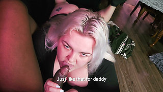 Serving My BBC Master POV Blowjob Sideview Couch Fuck