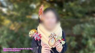 New Year's sex at a close female friend's house. Having sex in bed with a cheerful and fun female friend(#400)