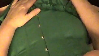 Julie’s Swollen Bound Tits & Dripping Pussy Play - Green Corset Rope Bondage Masturbation
