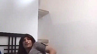 The beautiful transvestite Natalia masturbates and shows all her cute ass