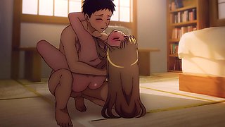 Blonde beauty Marin Kitagawa surrenders slow in Gojou’s strong arms ◈ Anime Parody