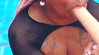Deep Throat Dildo in Pool