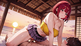 You'll Never Guess How Deep This Redhead Hentai Babe Takes It at Sunset