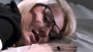 Strapon clad ebony babe fucked doggystyle