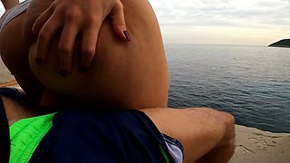 Fucking a Big Ass Spanish in Public with Sea View