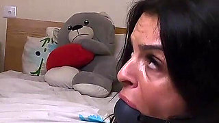 Latina Tied up Really Tight and Drooling with a Huge Ballgag