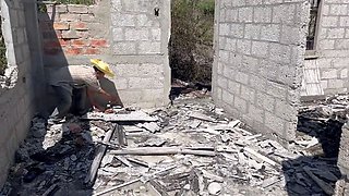 Beautiful, busty, and big-assed MILF stepmom fucks the construction worker.
