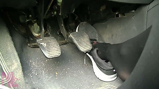 Sensual Pedal Pumping in Black Sneakers