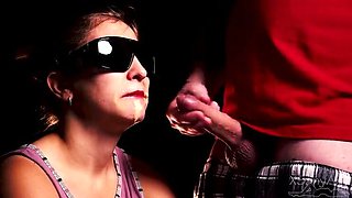 Blindfolded Taste Test Game: Amateur Girl Surprised by Big Cock Cum in Mouth Facial