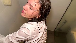 ImMayBee the Naughty Secretary Pools Big-Tits While Hauling Work Docs to Bosss Home, Tumb