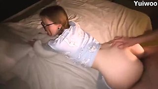 Cute Teen in Pajamas Takes a Giant Cum Load During POV Blowjob