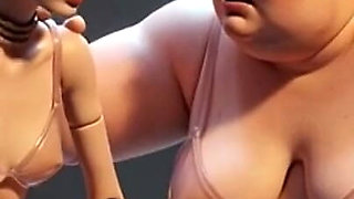 Fat Mistress Whips Bound Skinny Slave - Body Contrast Humiliation