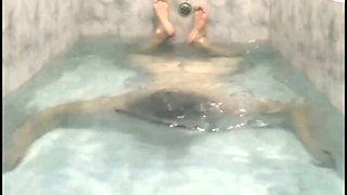 Bandar sissy underwater flexible bath with orgasm