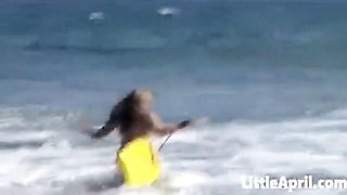 Sensuous Little April's small tits video