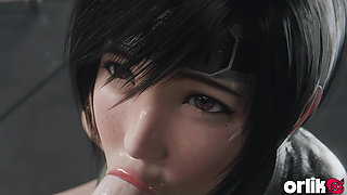 Yuffie Kisaragi Big Dick Sloppy Blowjob - Deep & Messy 3D Animation