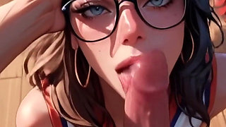 Ai Anime Cheerleader Seduction - POV Blowjob & Explosive Ending!