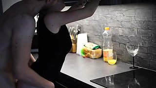 Kitchen Counter Quickie - Listen to My Orgasm