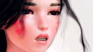 D.va Gangbang Photoshoot - DP & Creampie - 3D Overwatch Animation
