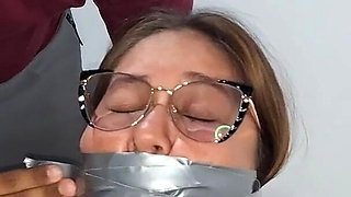 Nude BBW Claudia Zambrano Gagged Helpless and Hogtied by Master