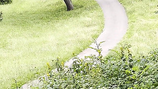 BBW Girl Give Perfect Sloppy Handjob in a Park - Risky and Sloppy