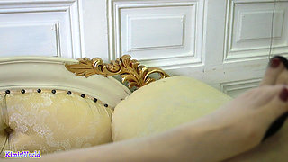 Slow Teasing & Denial - Sheer Nylons, Soles Close-up and Controlled Footplay