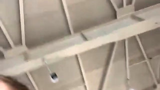 Risky fucking in the public gym