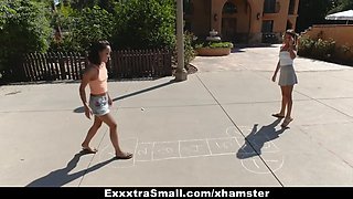 Exxxtrasmall - petite babes pounded by huge sausage