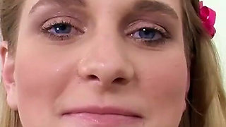 Honey teen Abbie Anderson POV facial deepthroat blowjob