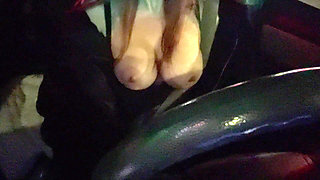 Italian Horny Big Juicy Tits Artemisia Love Flashing Her Tits While Driving Around